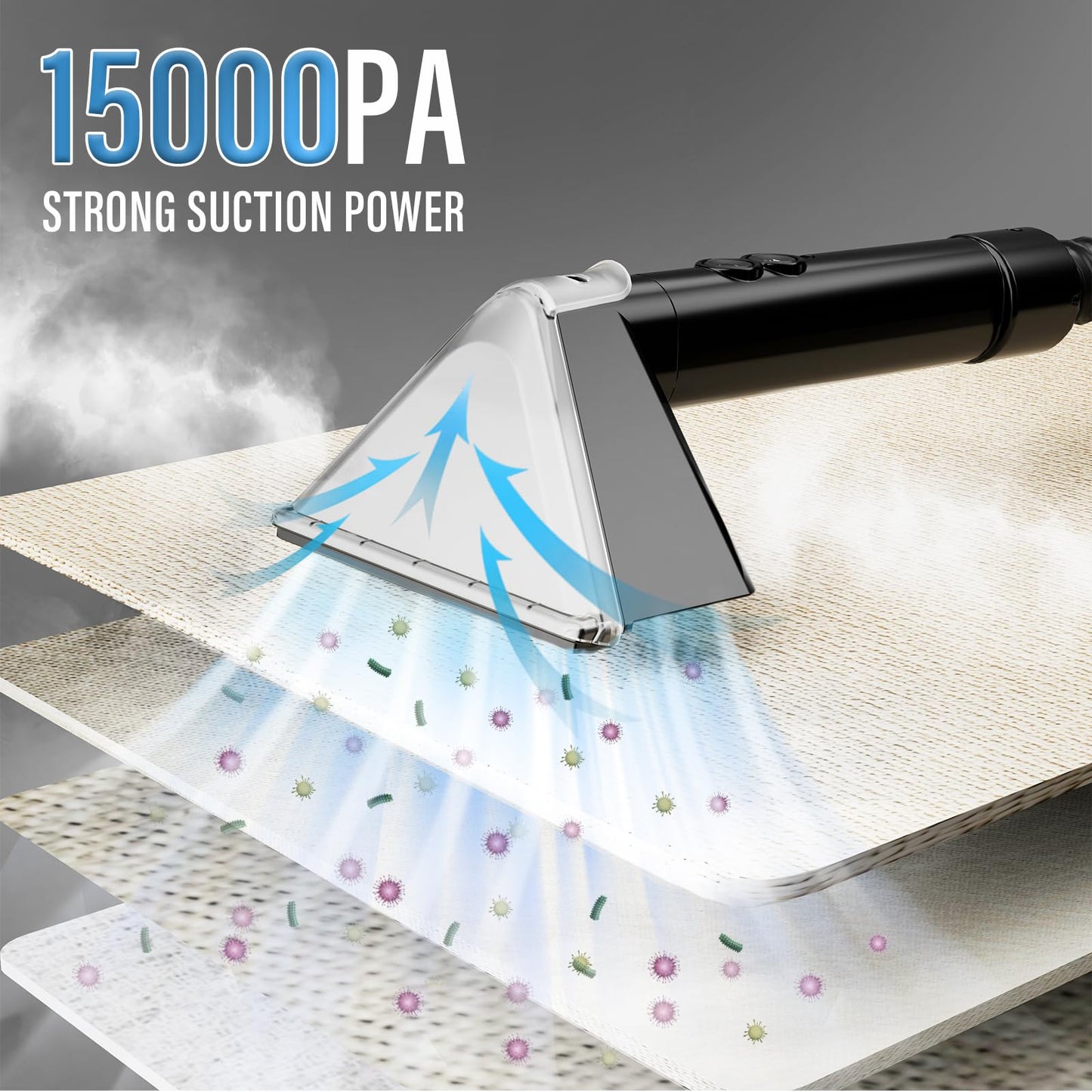 Starrybot Portable Carpet & Upholstery Cleaner - 15Kpa Suction Power for Pets, Cars, and Furniture Starrybot