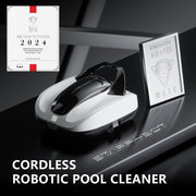 Starrybot Cordless Robotic Pool Cleaner for Above-Ground Pools - 150 Mins Runtime, Self-Parking Technology, Cleans Up to 900 Sq.Ft Starrybot