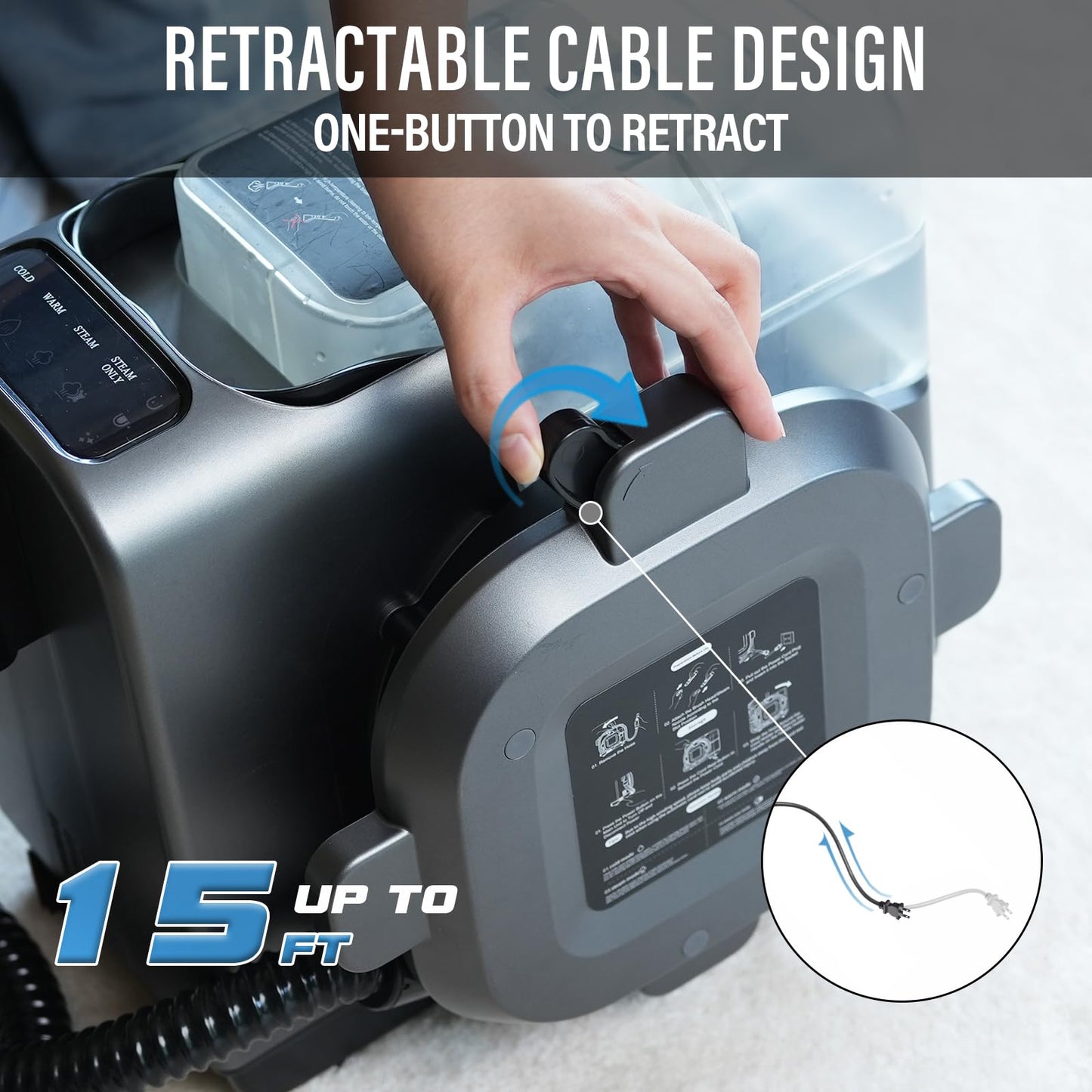 Starrybot Portable Carpet & Upholstery Cleaner - 15Kpa Suction Power for Pets, Cars, and Furniture Starrybot